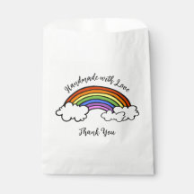 Regenbogen-Handmade mit Liebe Gefälligkeitstaschen