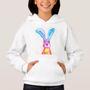 Regenbogen Hase Kaninchen Tier süß Kinder bunt Hoodie