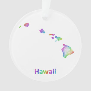 Regenbogen-Hawaii-Karte Ornament