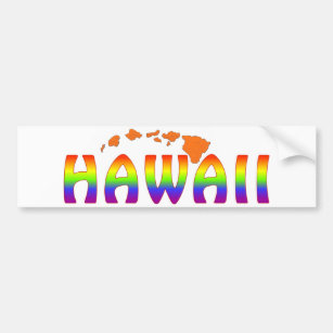 Regenbogen-Hawaii-Orangeninseln Autoaufkleber