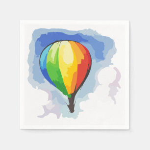 Regenbogen-Heißluft-Ballon Serviette