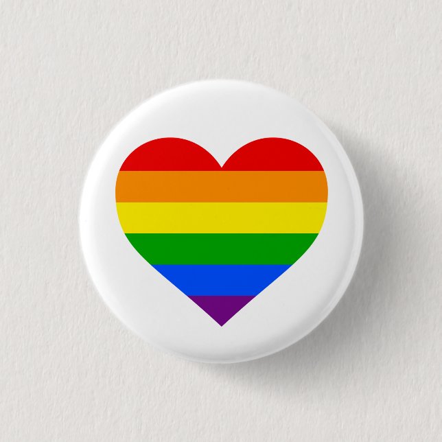"REGENBOGEN-HERZ" 1,25 Zoll Button (Vorderseite)