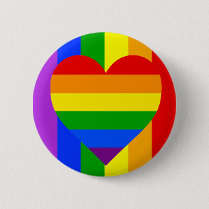 "REGENBOGEN-HERZ" 2,25 Zoll Button
