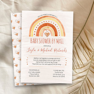 Regenbogen-Herz-Aquarell-Wasch-Baby-Shower per Pos Einladung