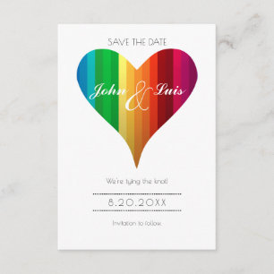 Regenbogen-Herz, das Save the Date Wedding ist
