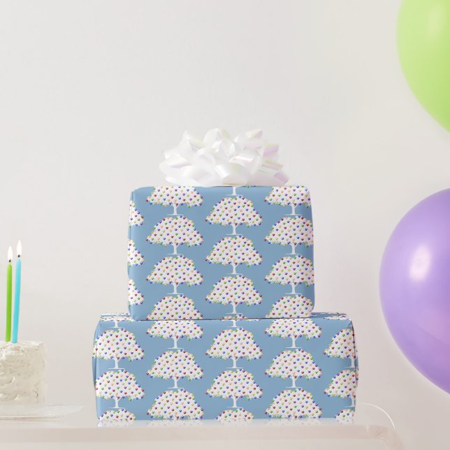Regenbogen-Herz-Fruchtbäume Geschenkpapier (Partygeschenke)