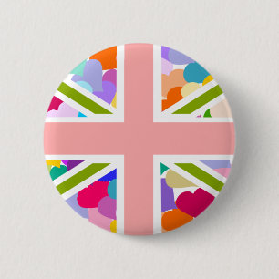 Regenbogen-Herz-Gewerkschafts-Jack Button