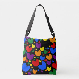 Regenbogen-Herz-Konfetti-Muster-Tasche Tragetaschen Mit Langen Trägern