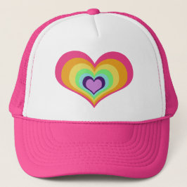 Regenbogen-Herz-Kunst Truckerkappe