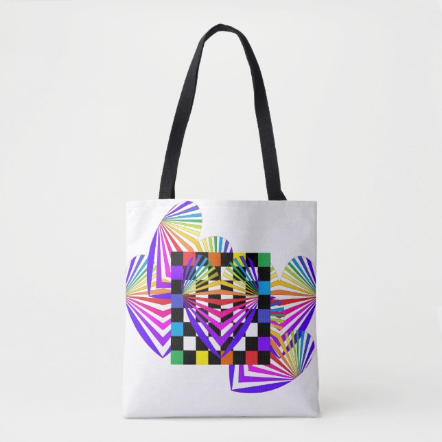 Regenbogen-Herz-Liebe-Sommer-bunte Taschen (Vorderseite)