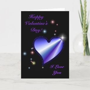 Regenbogen-Herz mit Sternchen auf schwarz Feiertagskarte