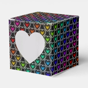 Regenbogen-Herz-Muster-Herz-Bevorzugungs-Kasten Geschenkschachtel