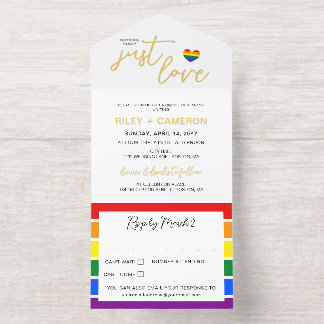 Regenbogen-Herz Nichts Besonderes, nur Liebe LGBTQ All-in-One-Einladung