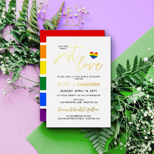 Regenbogen-Herz Nichts Besonderes, nur Liebe LGBTQ Folieneinladung