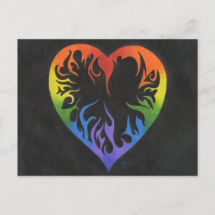 Regenbogen-Herz Postkarte