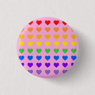 Regenbogen Herz rosa Hintergrund Button