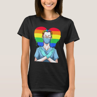 Regenbogen Herz Schwul Lesbisch Bi Homosexueller K T-Shirt