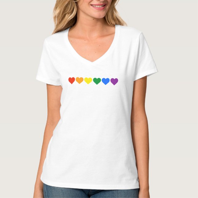 Regenbogen-Herz-Stolz - offizielle Stolz-Farben T-Shirt (Vorderseite)