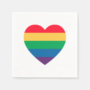 Regenbogen-Herz-Stolz-Papierservietten Serviette