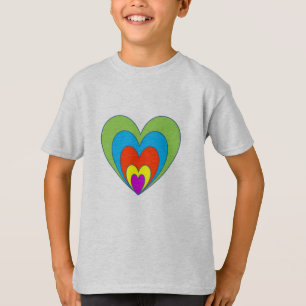 Regenbogen-Herz-T - Shirt