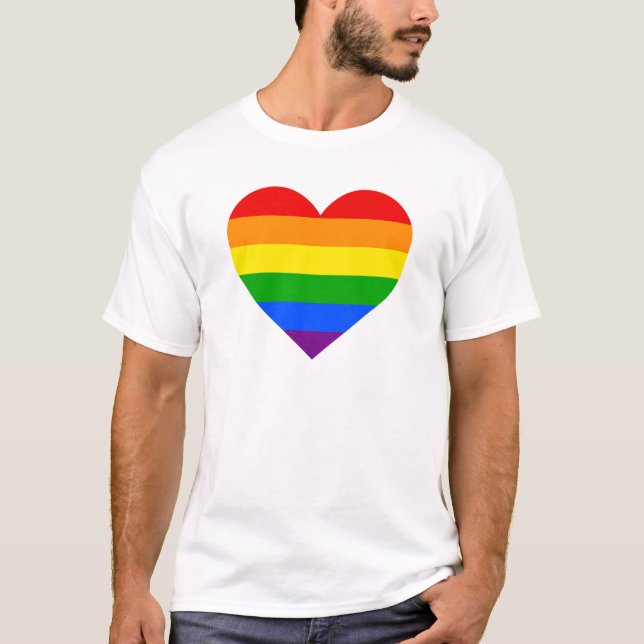 "REGENBOGEN-HERZ " T-Shirt (Vorderseite)