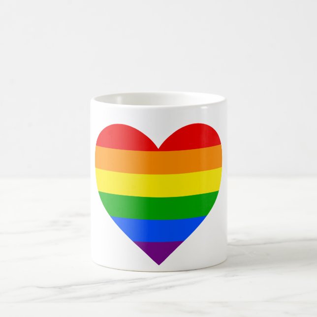 "REGENBOGEN-HERZ " TASSE (Mittel)