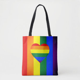 Regenbogen-Herz-und-Regenbogenflagge /LGBT-Gemeins