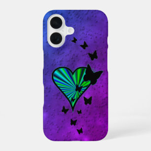 Regenbogen Herz und Schmetterling iPhone 16 Hülle