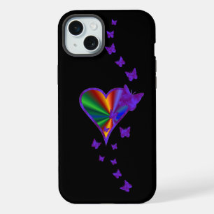 Regenbogen Herz und Schmetterling iPhone 15 Plus Hülle