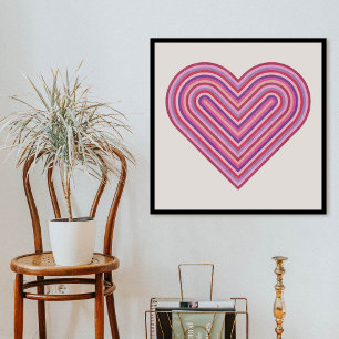 Regenbogen-Herz Valentinstag Poster - Pflaume