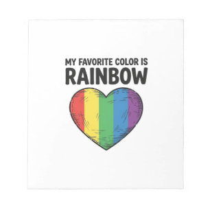Regenbogen-Herz Vintage-Gravur Lieblingsfarbe-Shir Notizblock