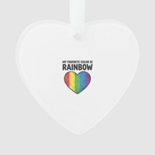 Regenbogen-Herz Vintage-Gravur Lieblingsfarbe-Shir Ornament