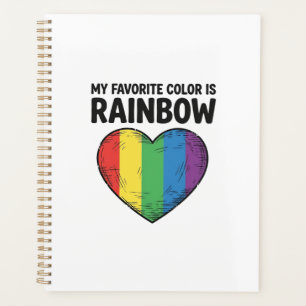Regenbogen-Herz Vintage-Gravur Lieblingsfarbe-Shir Planer