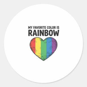 Regenbogen-Herz Vintage-Gravur Lieblingsfarbe-Shir Runder Aufkleber