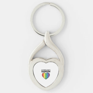 Regenbogen-Herz Vintage-Gravur Lieblingsfarbe-Shir Schlüsselanhänger
