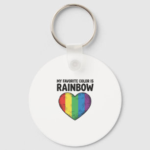 Regenbogen-Herz Vintage-Gravur Lieblingsfarbe-Shir Schlüsselanhänger