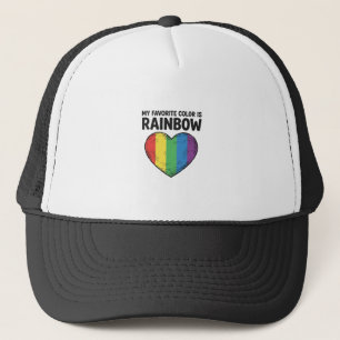 Regenbogen-Herz Vintage-Gravur Lieblingsfarbe-Shir Truckerkappe