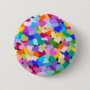 Regenbogen-HerzConfetti Button