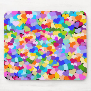 Regenbogen-HerzConfetti Mousepad