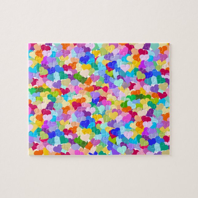 Regenbogen-HerzConfetti Puzzle (Horizontal)