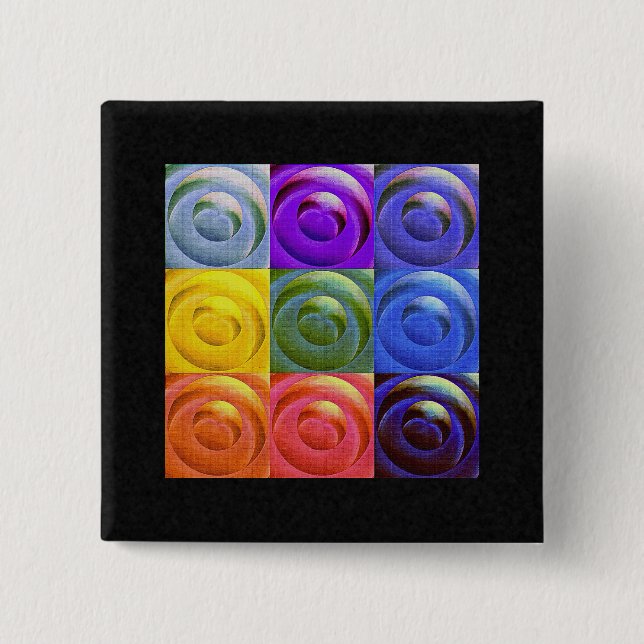 Regenbogen-Herzen der Liebe Button (Vorderseite)