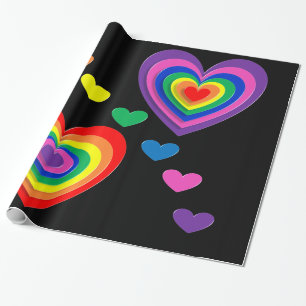 Regenbogen-Herzen-Geschenkpapier Geschenkpapier
