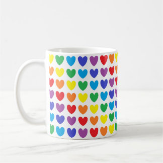 Regenbogen-Herzen Kaffeetasse