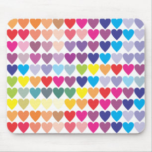 Regenbogen-Herzen Mousepad