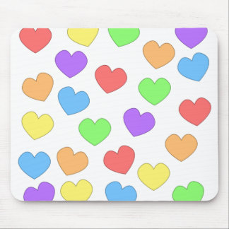 Regenbogen-Herzen Mousepad 0001
