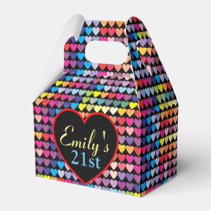 Regenbogen-Herzen Personalisiert 21. Geschenkschachtel