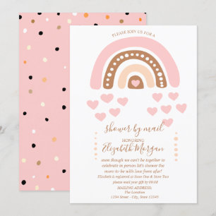 Regenbogen, Herzen, Punkte, virtuelle Babydusche p Einladung