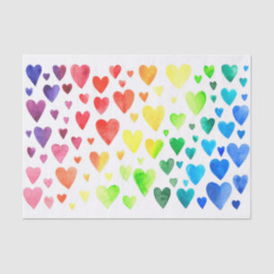 Regenbogen-Herzen Seidenpapier
