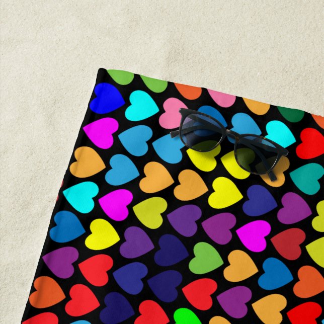 REGENBOGEN-HERZEN STRANDTUCH (Beispiel)