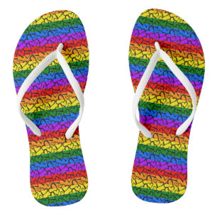 Regenbogen Herzmuster Flip Flops